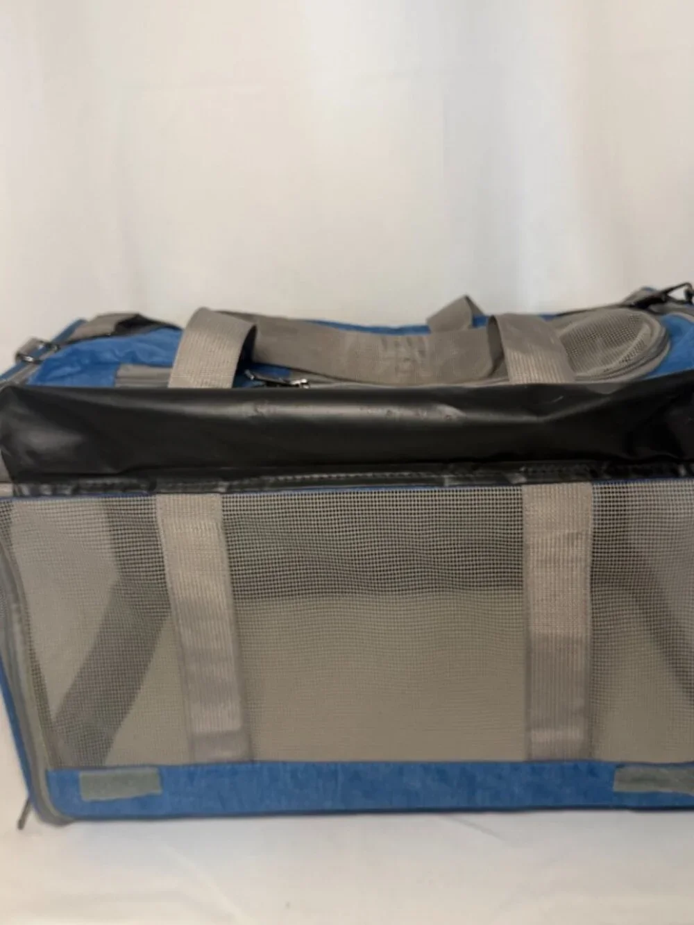 Soft Pet Carrier Tote Bag Blue 18x12x11 Dog Cat Travel Crate Carry Sherpa EUC